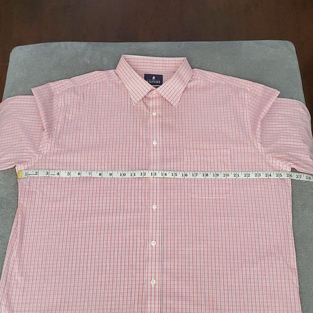 STAFFORD Men's Plaid Easy Care Broadcloth Fitted Shirt NECK SIZE:18" (SIZE: 2XL) - Picture 7 of 11
